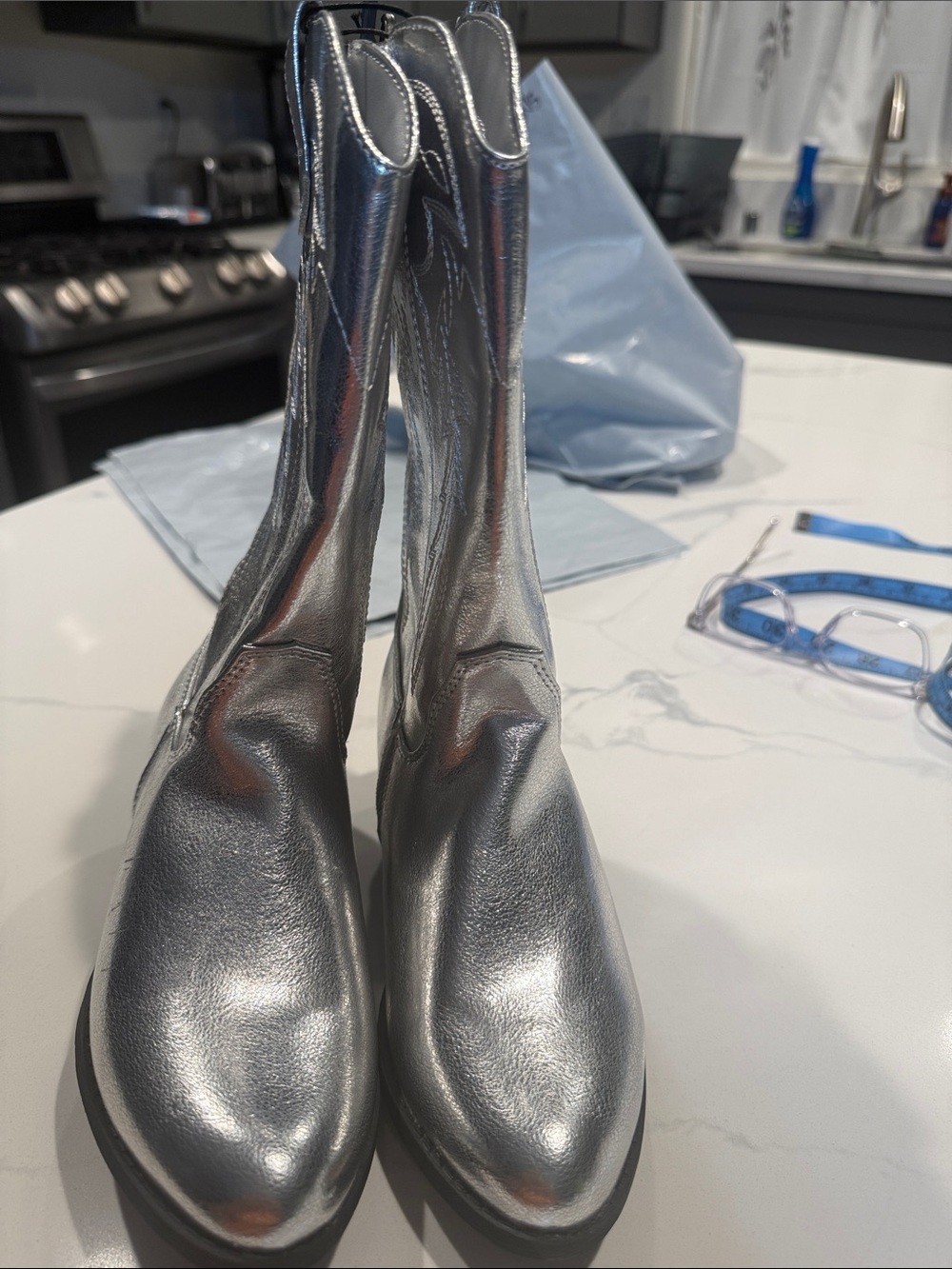 Madden NYC Girls Metallic Silver Tall Boots - Sleek Fashion Booti